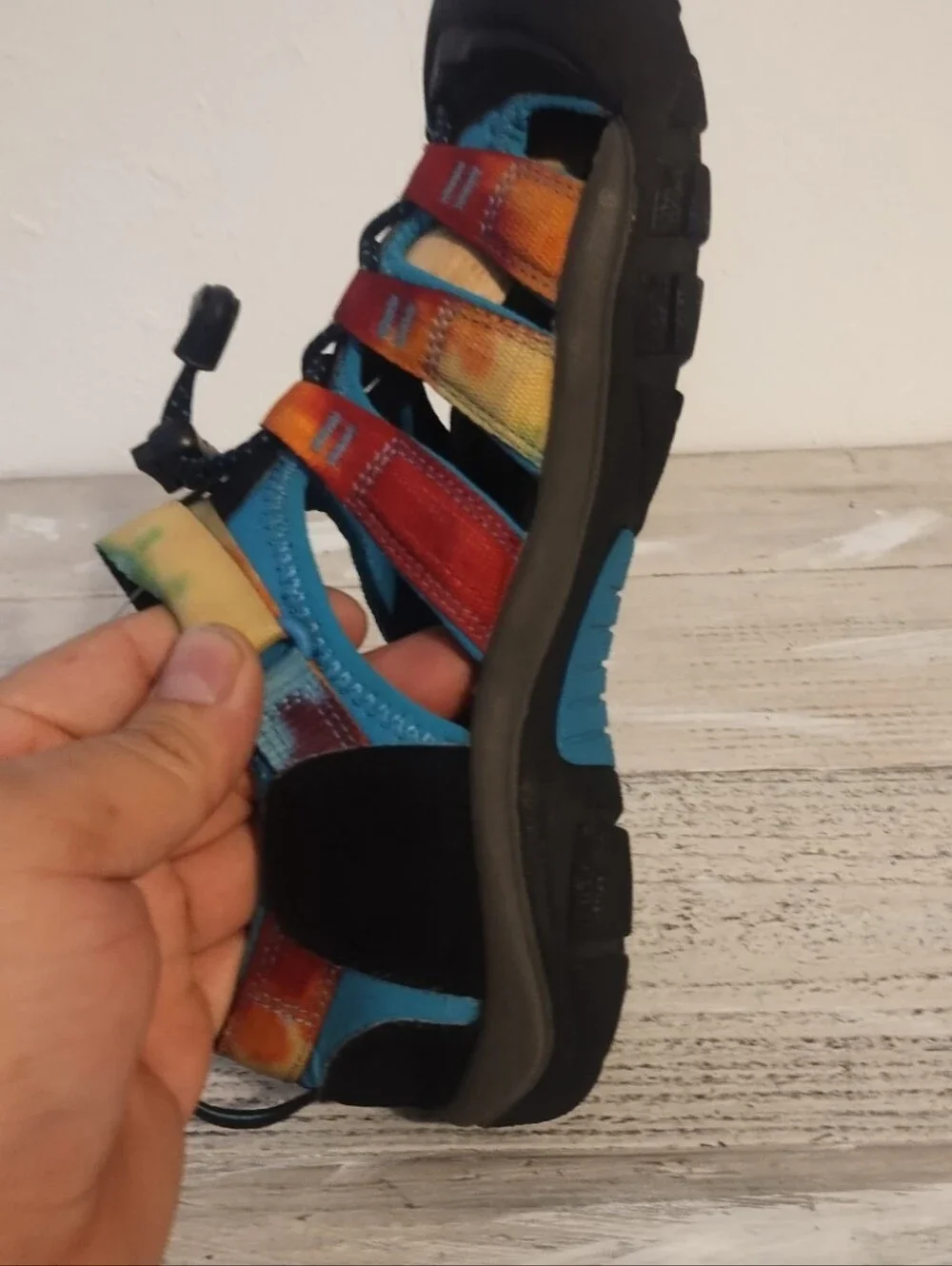 KEEN kids Newport H2 Sports Sandals Rainbow Tie-Dye Water Shoes Youth U.S.A Size